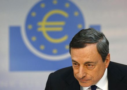 European Central Bank (ECB) President Mario Draghi pauses during the monthly ECB news conference in Frankfurt April 3, 2014. REUTERS/Ralph O European Central Bank (ECB) President Mario Draghi pauses during the monthly ECB news conference in Frankfurt April 3, 2014. REUTERS/Ralph O