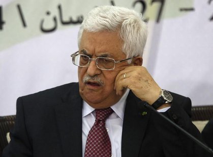 Palestinian President Mahmoud Abbas attends a meeting with the Palestinian Liberation Organization's (PLO) central council in the West Bank Palestinian President Mahmoud Abbas attends a meeting with the Palestinian Liberation Organization's (PLO) central council in the West Bank