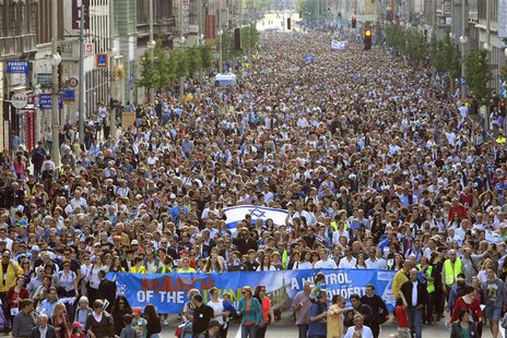 People participate in the annual "March of the Living" walk in remembrance of the more than half million Hungarian Jews that died in the Hol People participate in the annual "March of the Living" walk in remembrance of the more than half million Hungarian Jews that died in the Hol