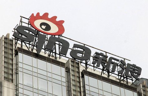 The company logo of Sina Corp is seen atop their headquarters in Beijing, April 17, 2014. REUTERS/China Daily The company logo of Sina Corp is seen atop their headquarters in Beijing, April 17, 2014. REUTERS/China Daily