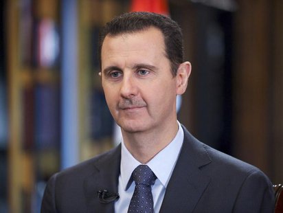 Syria's President Bashar al-Assad speaks during an interview with Venezuelan state television TeleSUR in Damascus, in this handout photograp Syria's President Bashar al-Assad speaks during an interview with Venezuelan state television TeleSUR in Damascus, in this handout photograp