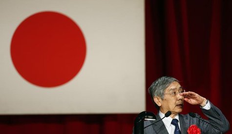 Bank of Japan Governor Haruhiko Kuroda gestures as he speaks during a seminar in Tokyo March 20, 2014. REUTERS/Yuya Shino Bank of Japan Governor Haruhiko Kuroda gestures as he speaks during a seminar in Tokyo March 20, 2014. REUTERS/Yuya Shino