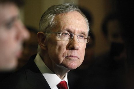 U.S. Senate Majority Leader Harry Reid (D-NV) answers questions from reporters after the weekly Republican caucus luncheon at the U.S. Capit U.S. Senate Majority Leader Harry Reid (D-NV) answers questions from reporters after the weekly Republican caucus luncheon at the U.S. Capit