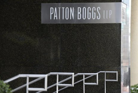 A general view of the front entrance for law firm Patton Boggs LLC, in Washington, March 4, 2014. REUTERS/Mike Theiler A general view of the front entrance for law firm Patton Boggs LLC, in Washington, March 4, 2014. REUTERS/Mike Theiler