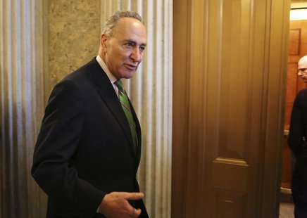 U.S. Senator Chuck Schumer (D-NY) leaves after a Senate cloture vote on budget bill on Capitol Hill in Washington December 17, 2013. REUTERS U.S. Senator Chuck Schumer (D-NY) leaves after a Senate cloture vote on budget bill on Capitol Hill in Washington December 17, 2013. REUTERS