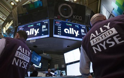Traders work at the Post that trades Ally Financial Inc. following the IPO on the floor of the New York Stock Exchange April 10, 2014. REUTE Traders work at the Post that trades Ally Financial Inc. following the IPO on the floor of the New York Stock Exchange April 10, 2014. REUTE