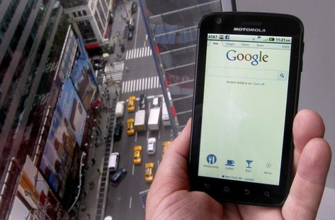A posed picture shows a phone displaying the Google search page in New York August 15, 2011. REUTERS/Brendan McDermid A posed picture shows a phone displaying the Google search page in New York August 15, 2011. REUTERS/Brendan McDermid