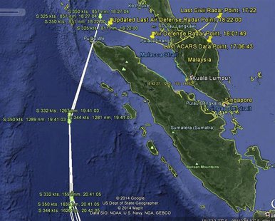 A map shows the possible path of Malaysia Airlines flight MH370 as released to Reuters by the Malaysian Transport Ministry May 1, 2014. REUT A map shows the possible path of Malaysia Airlines flight MH370 as released to Reuters by the Malaysian Transport Ministry May 1, 2014. REUT