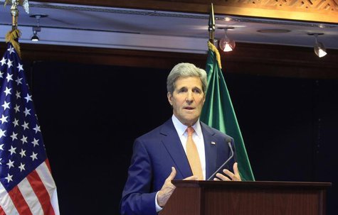 U.S. Secretary of State John Kerry addresses a news conference during his official visit to Ethiopia's capital Addis Ababa May 1, 2014. REUT U.S. Secretary of State John Kerry addresses a news conference during his official visit to Ethiopia's capital Addis Ababa May 1, 2014. REUT