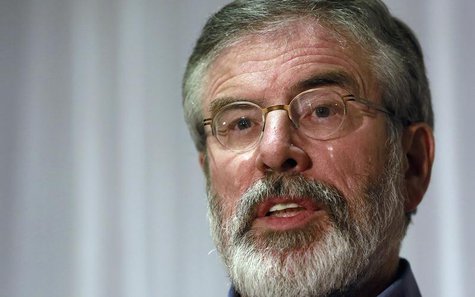 Sinn Fein President Gerry Adams speaks to the media in Belfast following the end of talks to resolve divisive issues that have hampered the Sinn Fein President Gerry Adams speaks to the media in Belfast following the end of talks to resolve divisive issues that have hampered the