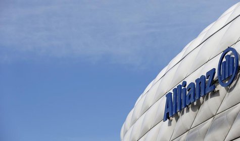 The logo of Europe's biggest insurer Allianz SE is pictured at the Allianz Arena soccer stadium in Munich February 26, 2014. REUTERS/Michael The logo of Europe's biggest insurer Allianz SE is pictured at the Allianz Arena soccer stadium in Munich February 26, 2014. REUTERS/Michael