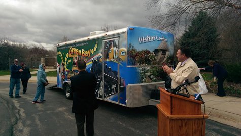 Redesigned Greater Green Bay Convention and Visitors Bureau Mobile Visitor Center on May 2, 2014. (Photo Copyright Midwest Communications, Inc.) Redesigned Greater Green Bay Convention and Visitors Bureau Mobile Visitor Center on May 2, 2014. (Photo Copyright Midwest Communications, Inc.)