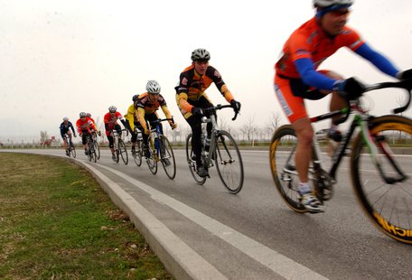 Some bike riders. Some bike riders.