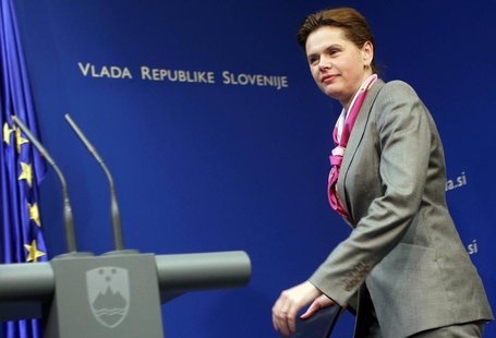 Slovenia's Prime Minister Alenka Bratusek arrives during a news conference in Ljubljana April 29, 2014. REUTERS/Srdjan Zivulovic Slovenia's Prime Minister Alenka Bratusek arrives during a news conference in Ljubljana April 29, 2014. REUTERS/Srdjan Zivulovic