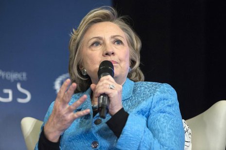 Former U.S. Secretary of State Hillary Clinton participates in A No Ceilings Conversation at Lower Eastside Girls Club in New York April 17, Former U.S. Secretary of State Hillary Clinton participates in A No Ceilings Conversation at Lower Eastside Girls Club in New York April 17,