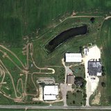 A Google Maps view of the Luige's Frozen Pizza plant with its pond in the Town of Holland. A Google Maps view of the Luige's Frozen Pizza plant with its pond in the Town of Holland.