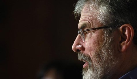 Sinn Fein President Gerry Adams speaks to the media in Belfast following the end of talks to resolve divisive issues that have hampered the Sinn Fein President Gerry Adams speaks to the media in Belfast following the end of talks to resolve divisive issues that have hampered the