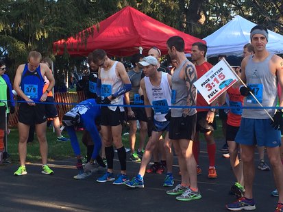 Runners line up at the start of the 2014 Kalamazoo Marathon. Runners line up at the start of the 2014 Kalamazoo Marathon.