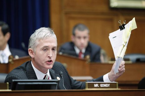 Representative Trey Gowdy (R-SC) speaks during a House Oversight and Government Reform Committee session at Capitol Hill in Washington June Representative Trey Gowdy (R-SC) speaks during a House Oversight and Government Reform Committee session at Capitol Hill in Washington June