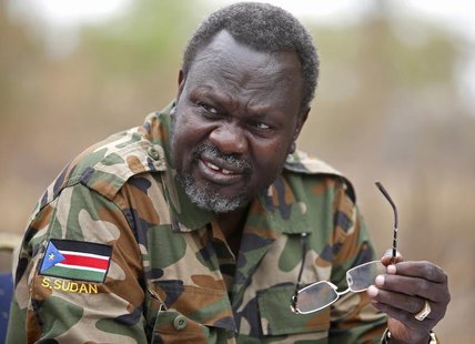 South Sudan's rebel leader Riek Machar speaks to rebel General Peter Gatdet Yaka (not seen) in a rebel controlled territory in Jonglei State South Sudan's rebel leader Riek Machar speaks to rebel General Peter Gatdet Yaka (not seen) in a rebel controlled territory in Jonglei State
