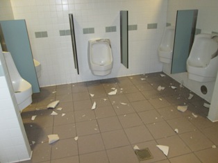 Restroom vandalized at MDOT rest stop Restroom vandalized at MDOT rest stop