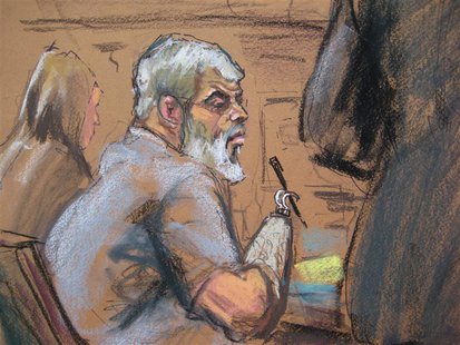 Abu Hamza al-Masri, the radical Islamist cleric facing U.S. terrorism charges, listens while former hostage Mary Quin, a hostage, who interv Abu Hamza al-Masri, the radical Islamist cleric facing U.S. terrorism charges, listens while former hostage Mary Quin, a hostage, who interv