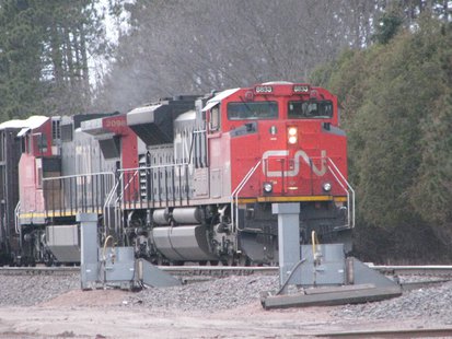 Canadian National Railroad train leaving Stevens Point yard. Photo: WSAU Canadian National Railroad train leaving Stevens Point yard. Photo: WSAU