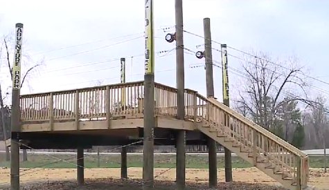 The zip lines at the NEW Zoo's Adventure Park on May 7, 2014 (Photo from: FOX 11/YouTube). The zip lines at the NEW Zoo's Adventure Park on May 7, 2014 (Photo from: FOX 11/YouTube).
