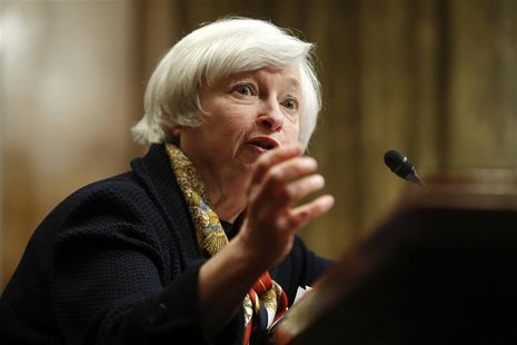 U.S. Federal Reserve Chair Janet Yellen testifies about the U.S. economy before a Senate Budget Committee hearing on Capitol Hill in Washing U.S. Federal Reserve Chair Janet Yellen testifies about the U.S. economy before a Senate Budget Committee hearing on Capitol Hill in Washing