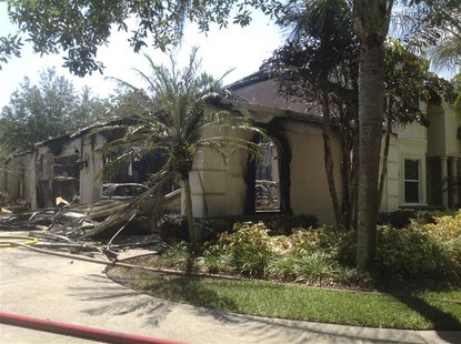 A house owned by former tennis pro James Blake is seen after a fire, in this handout photograph provided by Hillsborough Fire Rescue in Tamp A house owned by former tennis pro James Blake is seen after a fire, in this handout photograph provided by Hillsborough Fire Rescue in Tamp