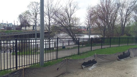 The Kalamazoo River is visible from the back porch. The Kalamazoo River is visible from the back porch.