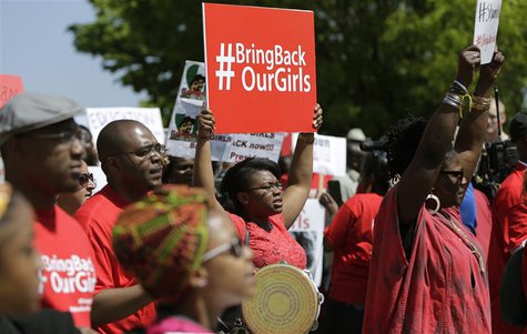 Protesters march in support of the girls kidnapped by members of Boko Haram in front of the Nigerian Embassy in Washington May 6, 2014. REUT Protesters march in support of the girls kidnapped by members of Boko Haram in front of the Nigerian Embassy in Washington May 6, 2014. REUT