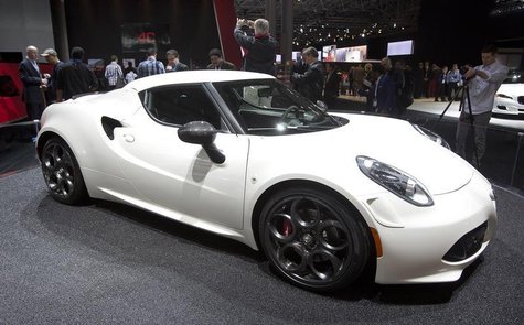 An Alfa Romeo 4C is pictured at a media event at the Jacob Javits Convention Center during the New York International Auto Show in New York An Alfa Romeo 4C is pictured at a media event at the Jacob Javits Convention Center during the New York International Auto Show in New York
