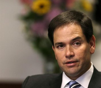 Senator Marco Rubio is interviewed at the Reuters Health Summit 2014 in Washington April 1, 2014. REUTERS/Gary Cameron Senator Marco Rubio is interviewed at the Reuters Health Summit 2014 in Washington April 1, 2014. REUTERS/Gary Cameron