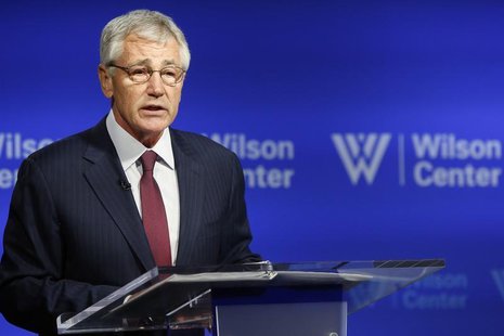 U.S. Secretary of Defense Chuck Hagel delivers remarks on NATO expansion and European security at the Wilson Center in Washington May 2, 201 U.S. Secretary of Defense Chuck Hagel delivers remarks on NATO expansion and European security at the Wilson Center in Washington May 2, 201