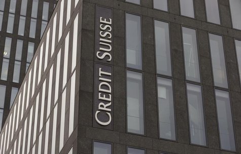 The logo of Swiss bank Credit Suisse is seen at an an office building in Zurich May 9, 2014. REUTERS/Arnd Wiegmann The logo of Swiss bank Credit Suisse is seen at an an office building in Zurich May 9, 2014. REUTERS/Arnd Wiegmann