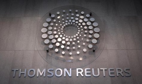 The Thomson Reuters logo is seen inside the lobby of the company building in Times Square, New York October 29, 2013. REUTERS/Carlo Allegri The Thomson Reuters logo is seen inside the lobby of the company building in Times Square, New York October 29, 2013. REUTERS/Carlo Allegri