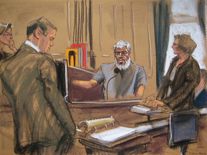 Judge Katherine Forrest (L) looks on as Abu Hamza al-Masri (R), the radical Islamist cleric facing U.S. terrorism charges, replies to questi Judge Katherine Forrest (L) looks on as Abu Hamza al-Masri (R), the radical Islamist cleric facing U.S. terrorism charges, replies to questi