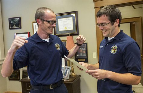 Steven Gibson (L) and Mark Hightower celebrate after their marriage ceremony at the Pulaski County Courthouse in Little Rock, Arkansas May 1 Steven Gibson (L) and Mark Hightower celebrate after their marriage ceremony at the Pulaski County Courthouse in Little Rock, Arkansas May 1