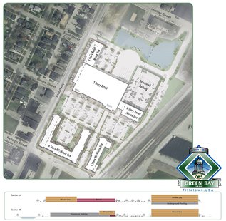 City of Green Bay's diagram showing a compromise for Walmart's proposed store in the Broadway District. (Photo from: greenbaywi.gov) City of Green Bay's diagram showing a compromise for Walmart's proposed store in the Broadway District. (Photo from: greenbaywi.gov)
