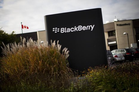 A sign is seen at the Blackberry campus in Waterloo, September 23, 2013. REUTERS/Mark Blinch A sign is seen at the Blackberry campus in Waterloo, September 23, 2013. REUTERS/Mark Blinch