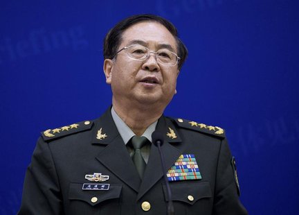 Chief of the general staff of China's People's Liberation Army Fang Fenghui speaks during a press briefing with U.S. Joint Chiefs Chairman G Chief of the general staff of China's People's Liberation Army Fang Fenghui speaks during a press briefing with U.S. Joint Chiefs Chairman G