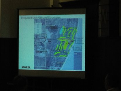 A map view of how the 18 hole facility would look like in the Town of Wilson north of the Kohler Andrae State Park A map view of how the 18 hole facility would look like in the Town of Wilson north of the Kohler Andrae State Park