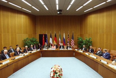 A general view of a meeting with European Union foreign policy chief Catherine Ashton (centre L) and Iranian Foreign Minister Mohammad Javad A general view of a meeting with European Union foreign policy chief Catherine Ashton (centre L) and Iranian Foreign Minister Mohammad Javad