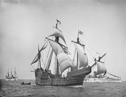 A replica of Christopher Columbus' caravel Santa Maria is shown in this circa 1892 handout photo provided by the United States Library of Co A replica of Christopher Columbus' caravel Santa Maria is shown in this circa 1892 handout photo provided by the United States Library of Co
