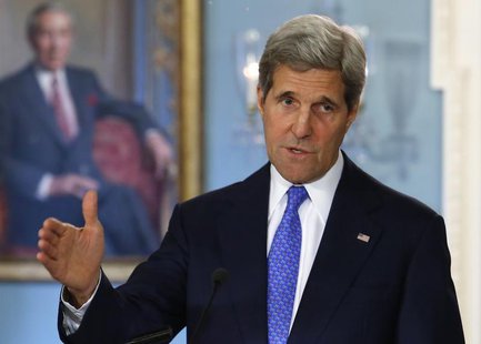 U.S. Secretary of State John Kerry speaks to the media at the State Department in Washington May 13, 2014. REUTERS/Yuri Gripas U.S. Secretary of State John Kerry speaks to the media at the State Department in Washington May 13, 2014. REUTERS/Yuri Gripas