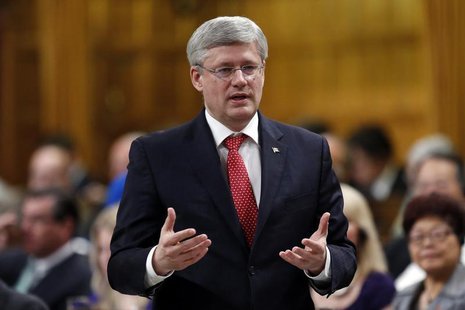Canada's Prime Minister Stephen Harper speaks during Question Period in the House of Commons on Parliament Hill in Ottawa May 13, 2014. REUT Canada's Prime Minister Stephen Harper speaks during Question Period in the House of Commons on Parliament Hill in Ottawa May 13, 2014. REUT