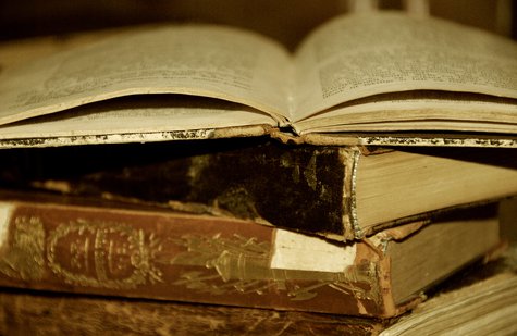 A stack of books. A stack of books.