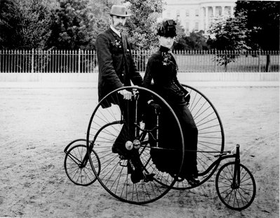 An old bicycle. An old bicycle.