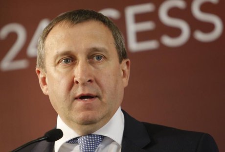 Ukrainian Foreign Minister Andriy Deshchytsia addresses a news conference after a Council of Europe meeting in Vienna May 6, 2014. REUTERS/L Ukrainian Foreign Minister Andriy Deshchytsia addresses a news conference after a Council of Europe meeting in Vienna May 6, 2014. REUTERS/L